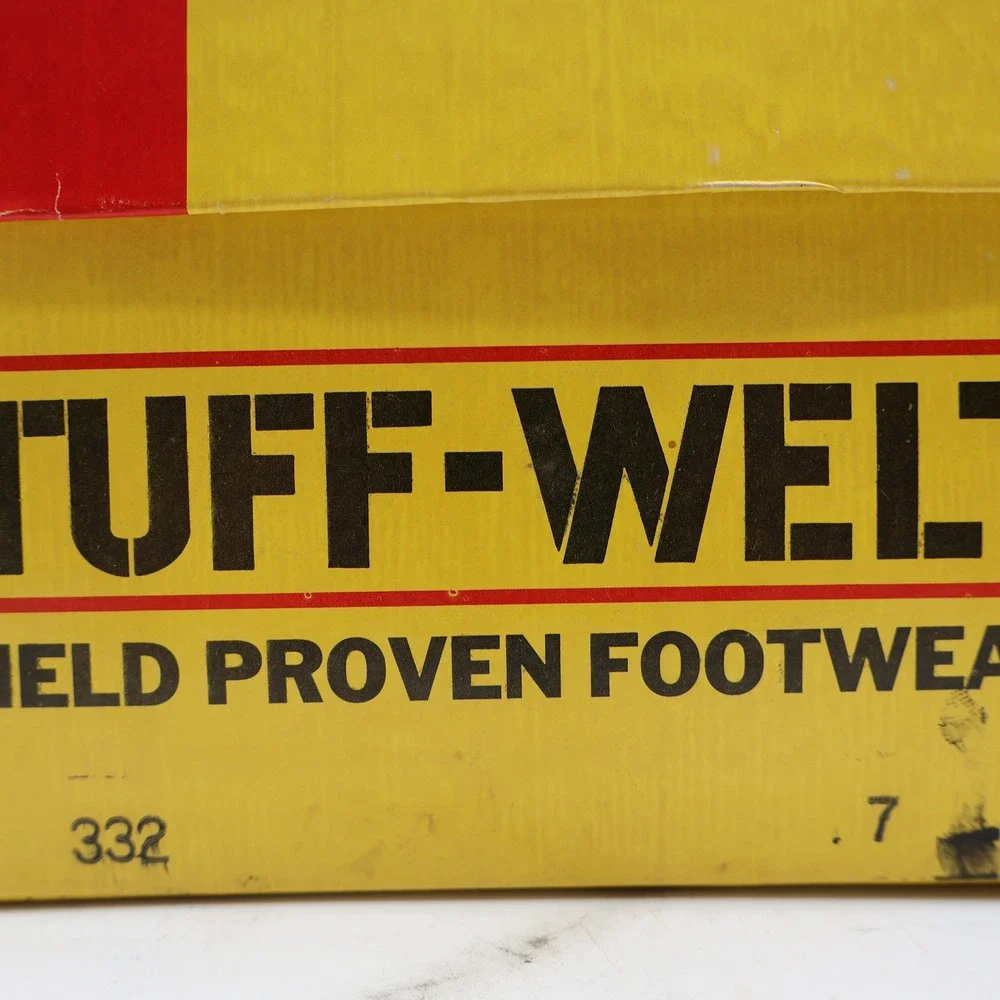 Tuff-Welt Work Boots Mens 7 Vintage Brown Full Grain Leather Moc Toe USA 332